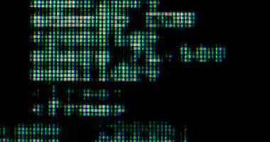 4K LED matris kırmızı, mavi ve yeşil alt piksellerin ekstrem makro görünümü, monitör veya TV ekranı. Renkli piksel dokusu soyut bir kalıp oluşturur.