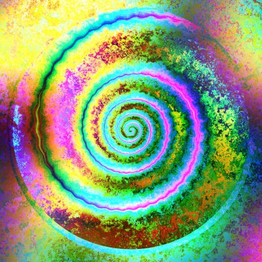 Hipnotik spiral eğrilik akan renkler, sıvı efektler, soyut arkaplanlar