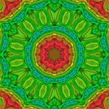 Geometrik kaleydoskop, çok renkli, dikişsiz desen. Soyut arkaplan. Güzel çok renkli kaleydoskop dokusu.