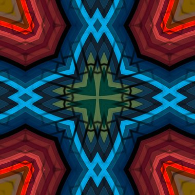 Geometrik kaleydoskop, çok renkli, dikişsiz desen. Soyut arkaplan. Güzel çok renkli kaleydoskop dokusu.