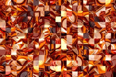 soyut renkli mozaik fayanslar, illüstrasyon tasarımı