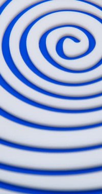 Mavi arkaplanda sonsuz hipnotik düzensiz beyaz spiral