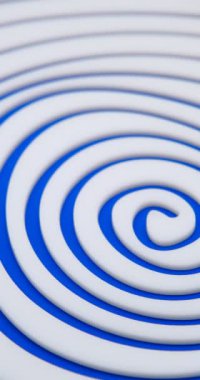 Mavi arkaplanda sonsuz hipnotik düzensiz beyaz spiral