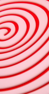 Kırmızı zemin üzerinde sonsuz hipnotik düzensiz beyaz spiral