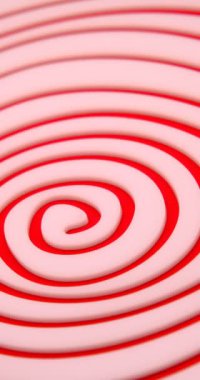 Kırmızı zemin üzerinde sonsuz hipnotik düzensiz beyaz spiral