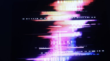 Arızalı kamera etkisi. Retro VHS arka planı. Eski video şablonu. Sinyal yok. Statik televizyon sesi, kötü televizyon sinyali.