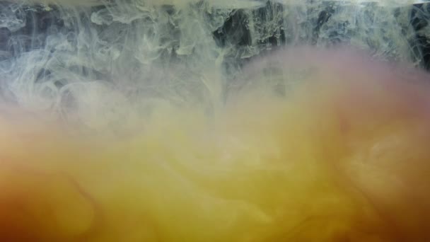 Färgat Bläck Brast Vatten Och Bildar Ett Abstrakt Rökmönster — Stockvideo