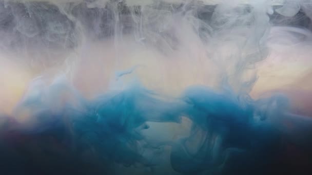 Blue Colored Ink Burst Water Form Abstract Smoke Pattern — Video