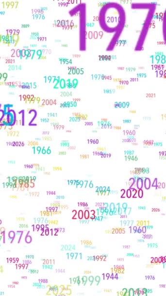 Kolorowe Cyfry Roku Pływające Wznoszące Się Powietrzu Liczby Tańczą Wirują — Wideo stockowe