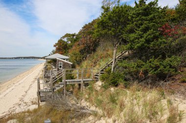 The west side of Nassau Point looking north on Peconic Bay Long Island New York. clipart