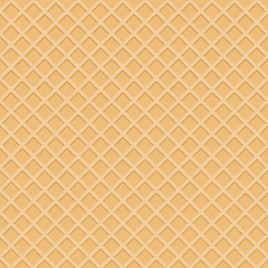 Gofretsiz desen. Düz gofret deseni, dondurma dükkanı dekorasyonu ve tatlı arka planlar için mükemmel. Kare tekrar desen tasarımı. Vektör illüstrasyonu.