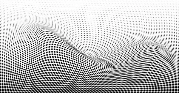 Halftone Effect Wavy Abstract Vector Background Relief Dotted Texture Modern — Stock Vector
