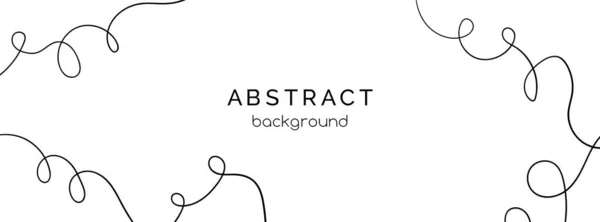 One Line Minimalist Long Banner Creative Template White Abstract Background — Stock Vector