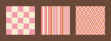 Geçmişteki mükemmel kusursuz model vektörü ayarlandı. Soyut sıcak renk bağbozumu arkaplanları