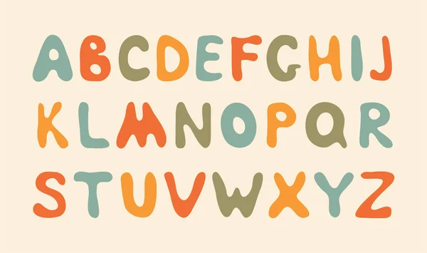 复古风格的字体 矢量嬉皮士70年代风格装饰字母 海报用复古字体 — 图库矢量图片