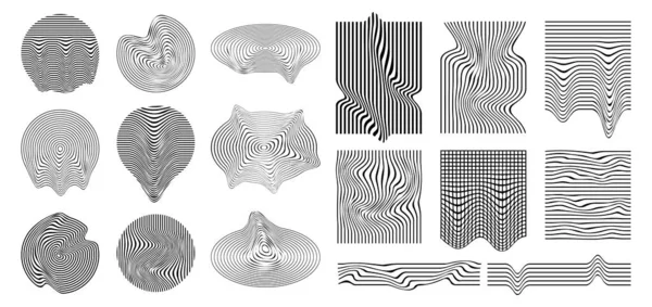 复古的未来主义Y2K抽象几何形状 横幅的矢量设计元素 — 图库矢量图片
