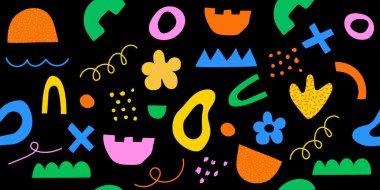 Soyut el, Y2K 'nın saf ve pürüzsüz modelini çizdi. Vektör organik karalama 70 'lerin modası geçmiş modaya uygun arka plan şekilleri