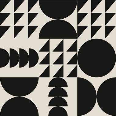 Bauhaus vahşi geometrik kusursuz desen. Vektör soyut asgari şekiller basit geçmişe dönük