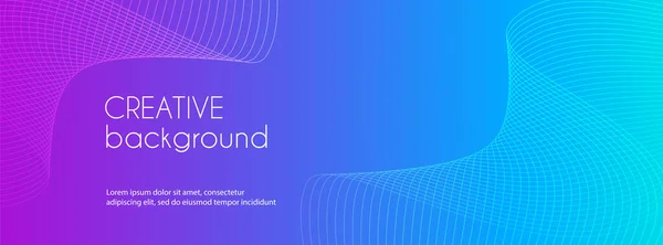 Abstract Colorful Gradient Wavy Lines Long Vector Banner Minimal Trendy Stock Illustration