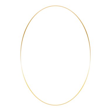 Altın elips çerçevesi. Davetiyeler için ince oval estetik geometrik parlaklık kenarı