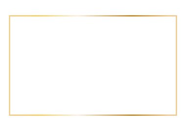 Altın dikdörtgen çerçeve. Davetiyeler için ince estetik geometrik parlaklık sınırını yönlendir