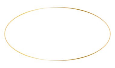 Altın elips yatay çerçeve. Davetiyeler için ince oval estetik geometrik parlaklık kenarı