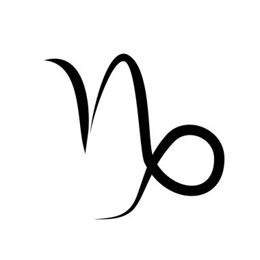 Oğlak burcunun imzası estetik grafik simgesi