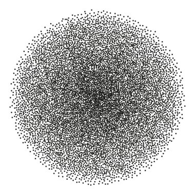 Noktalı noktalı benekli püskürtme çemberi. Vektör mürekkep monokrom noktaları dokusu. Yarıtonluk yuvarlak eğim