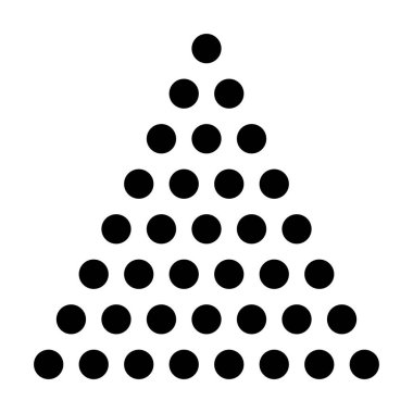 Yarım ton noktalı üçgen tasarım elementi. İzole edilmiş vektör mozaik üçgen ok şekli dokusu