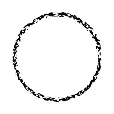Tebeşir çemberi çerçevesi. El çizimi vektör desenli tebeşir geometrik yuvarlak tasarım ögesi