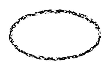 Tebeşir elips çerçevesi. El çizimi vektör desenli tebeşir geometrik oval tasarım ögesi