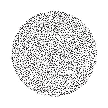 Noktalı yuvarlak şekil. Vektör tanecikli gürültü desenli daire tasarım elementi