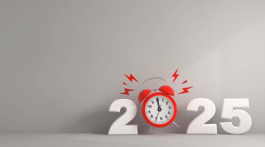 Yeni yıl 2025, alarm saati .