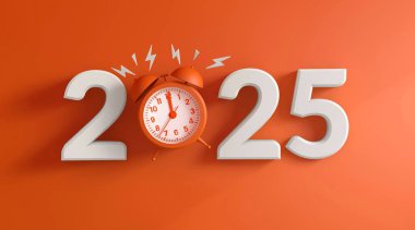 Yeni yıl 2025, alarm saati .