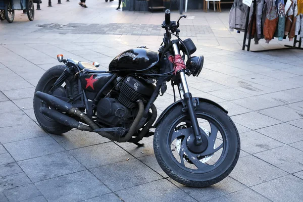 Istambul Turquia Outubro 2022 Uma Antiga Harley Davidson Estava Estacionada — Fotografia de Stock