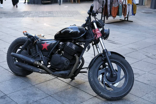 Стамбул Турция Октября 2022 Года Старый Harley Davidson Припаркован Снаружи — стоковое фото