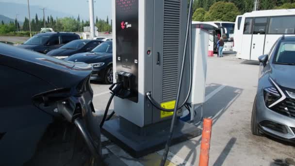 Bolu Turkey October 2023 Tesla Being Charging Yakt Charge Station — Stock Video