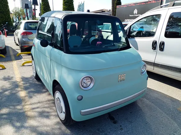 Stock image Istanbul, Turkey - July 30, 2024: Fiat Topolino EV had been parked in a parking lot of a mall at Istanbul