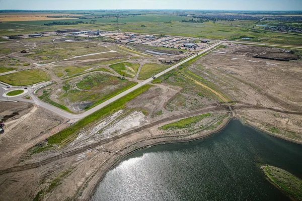 Luftaufnahme Von Brighton Einem Viertel Saskatoon Saskatchewan Und Ist Die — Stockfoto