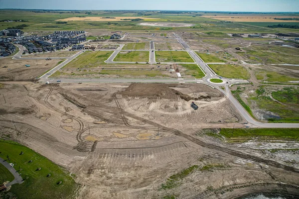 Vista Aérea Brighton Que Bairro Saskatoon Saskatchewan Primeira Várias Comunidades — Fotografia de Stock