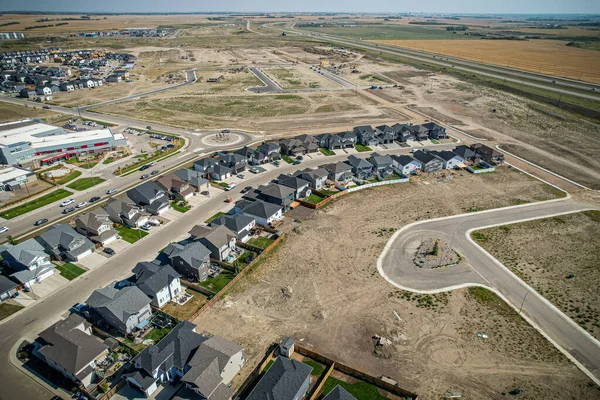 Flygfoto Rosewood Som Främst Bostadsområde Uppbyggnad Sydöstra Saskatoon Saskatchewan Kanada — Stockfoto