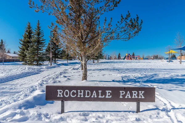 Rochdale Park Está Localizado Bairro Lawson Heights Saskatoon — Fotografia de Stock