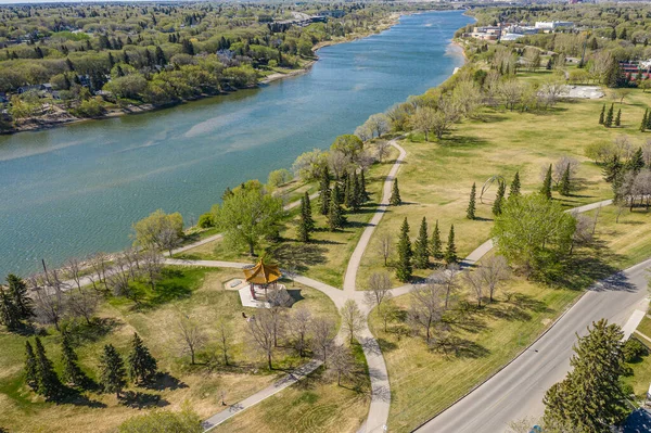 Victoria Park Βρίσκεται Στη Γειτονιά Riversdale Του Saskatoon — Φωτογραφία Αρχείου