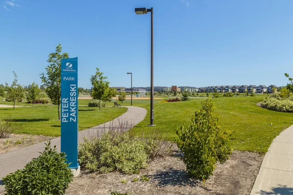 Peter Zakreski Park Ligger Stonebridge Stadsdelen Saskatoon — Stockfoto