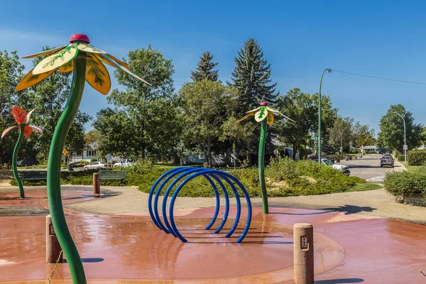 Robert Hunter Park East Ligt Wijk River Heights Saskatoon — Stockfoto