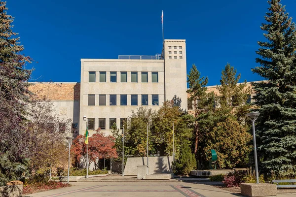City Hall Square Ligger Central Business District Downtown Stadsdelen Saskatoon — Stockfoto