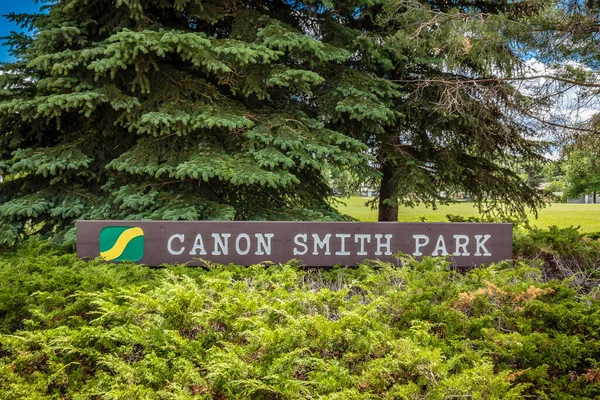 Der Canon Smith Park Liegt Holliston Viertel Von Saskatoon — Stockfoto