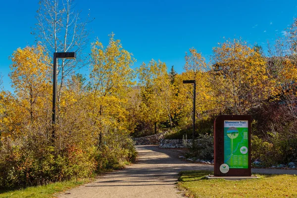 Meewasin Trail Está Localizado Longo Rio Saskatchewan Sul Através Saskatoon — Fotografia de Stock