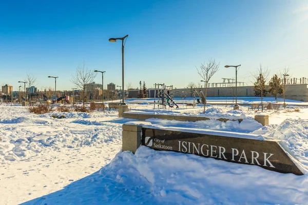 Isinger Park Trova Nel Quartiere Riversdale Saskatoon — Foto Stock