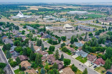 Kanada 'nın Saskatchewan eyaletinin kuzeydoğusunda yer alan Orman Korusu' nun hava manzarası..